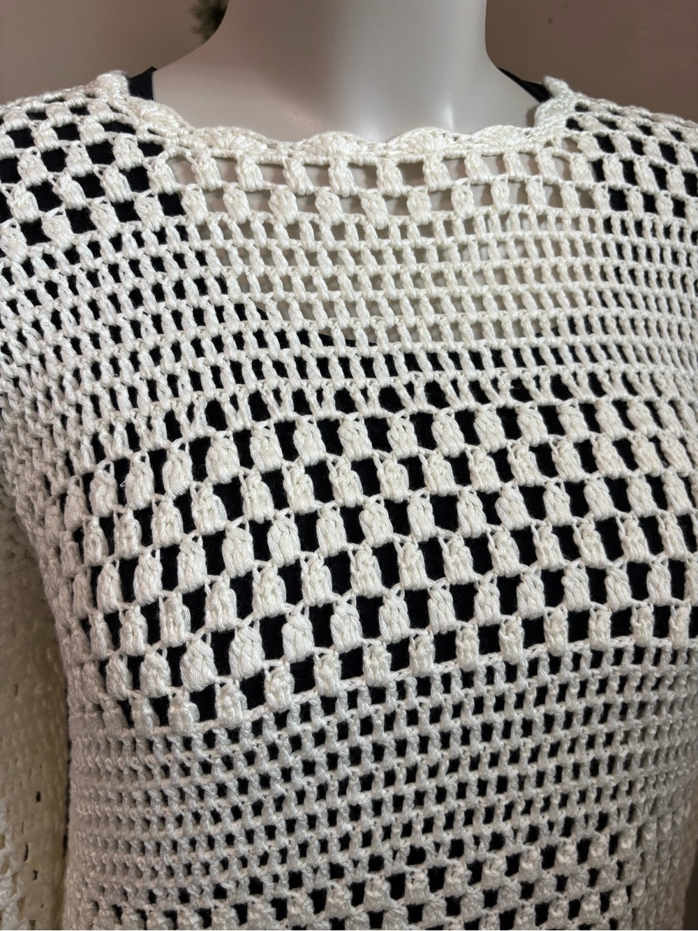 Women's Show Me Your Mumu Cream Crochet Swim Cover-Up Tunic - Picture 7 of 8